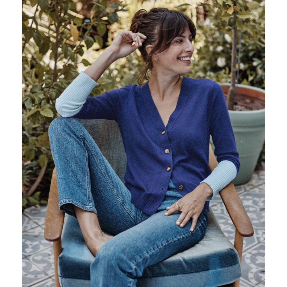 Summersalt Women’s Size‎ XL Blue The Perfect Lightweight Cardigan Sweater